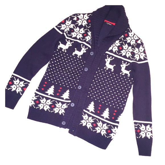 The Dude Cardigan Sweater - Dark Blue Athletic Fit